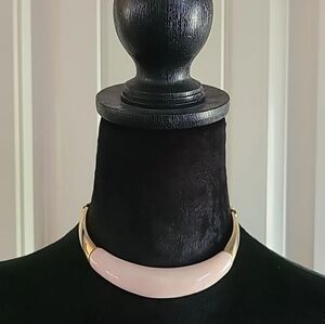 Elegant Haute Couture Pink Gold Choker Collar Necklace